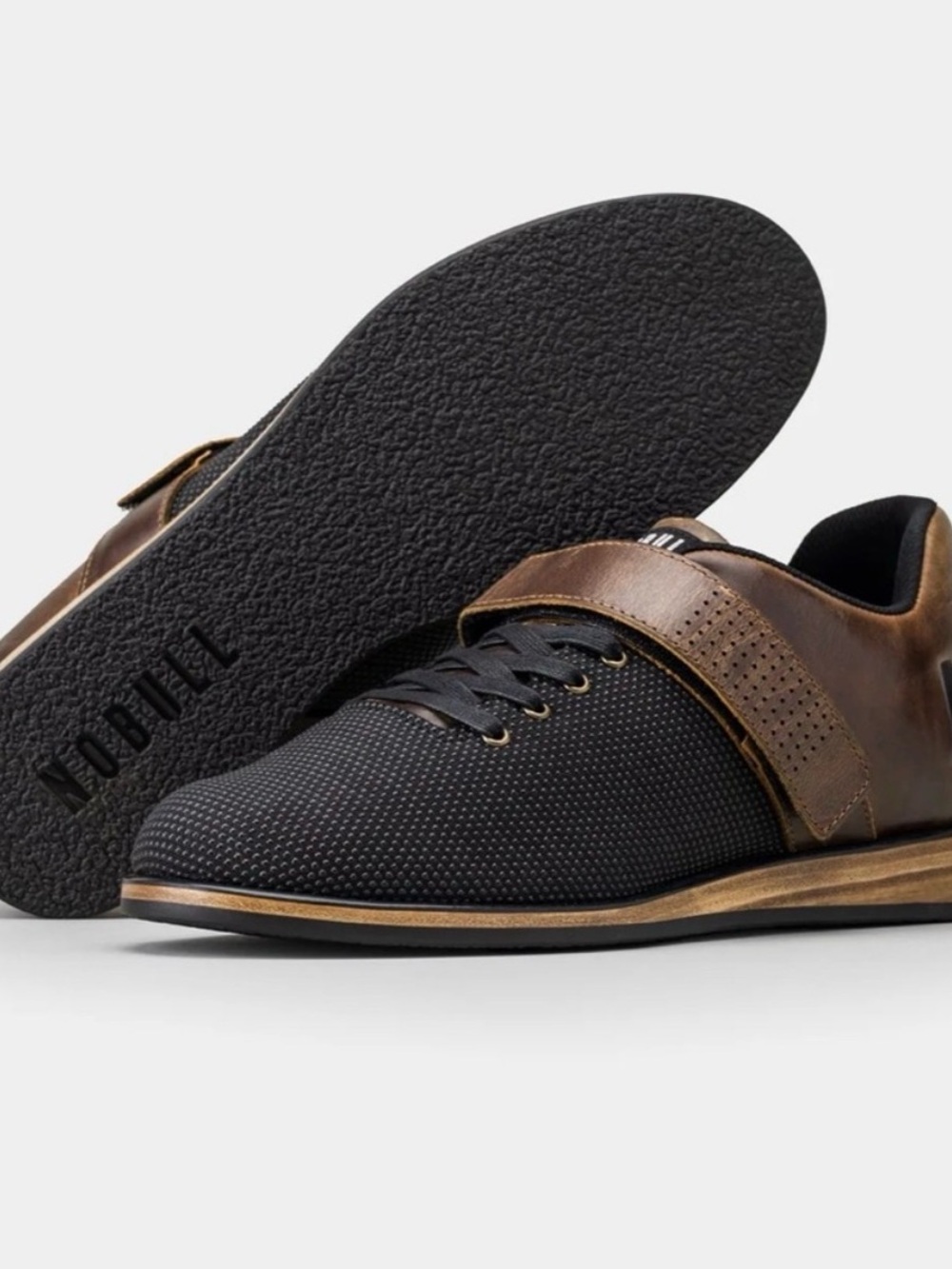 NOBULL Black and Brown Leather Lifting Shoes